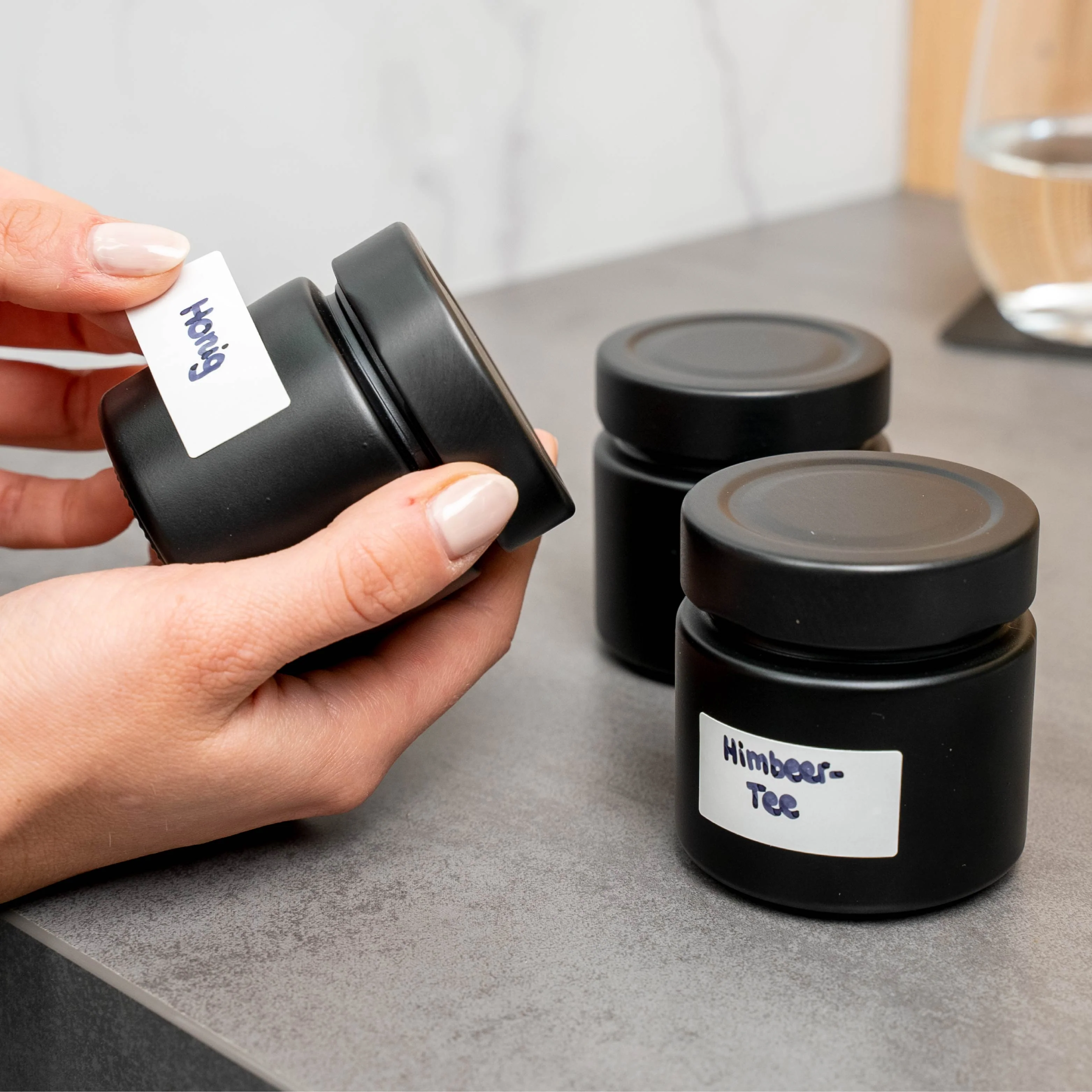 Magnet-Feinkostgläser ALL BLACK 125 ml inkl. Leiste BLACK - Image 6