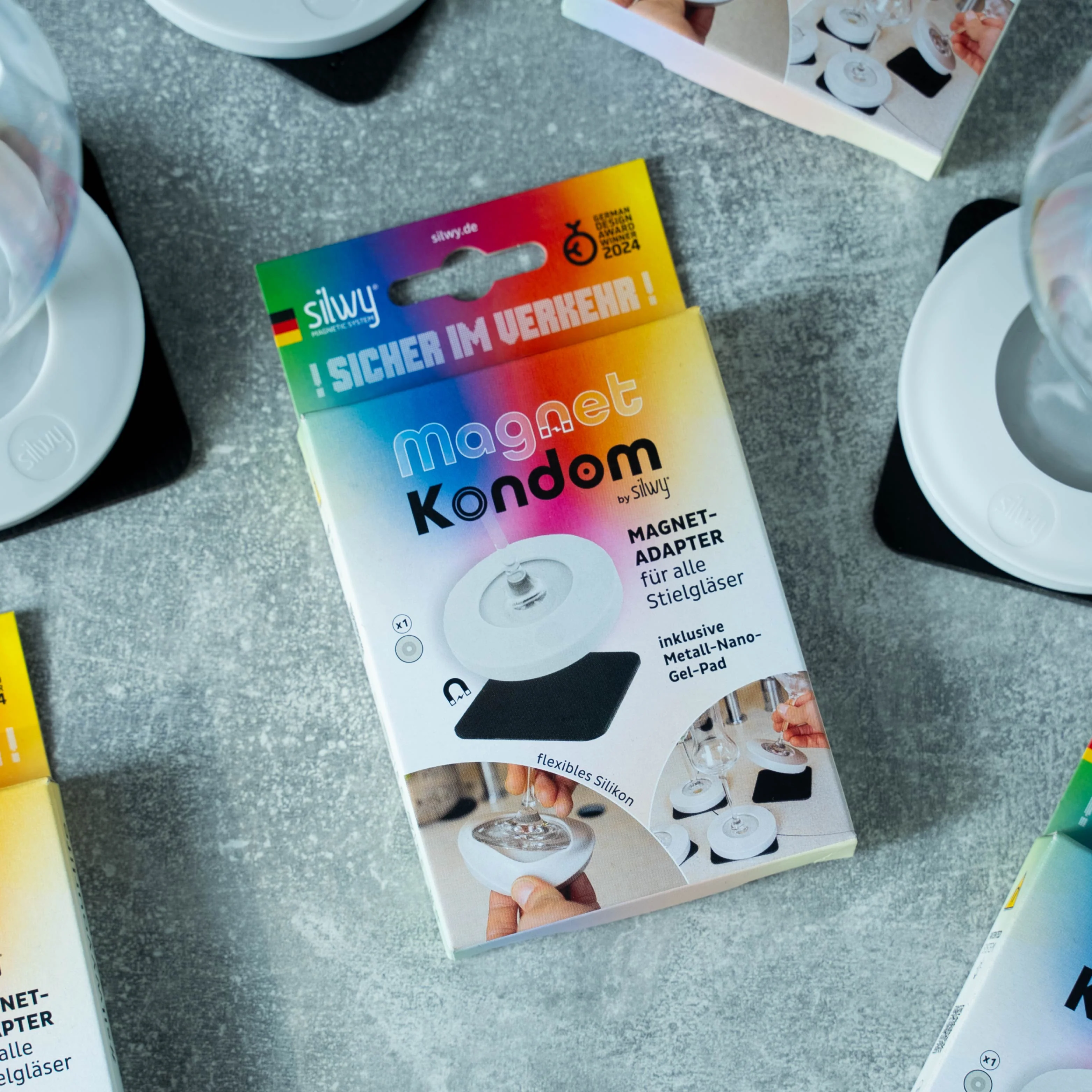 Magnet-Kondom-Bundle für Stielgläser ANTHRAZIT - Image 5