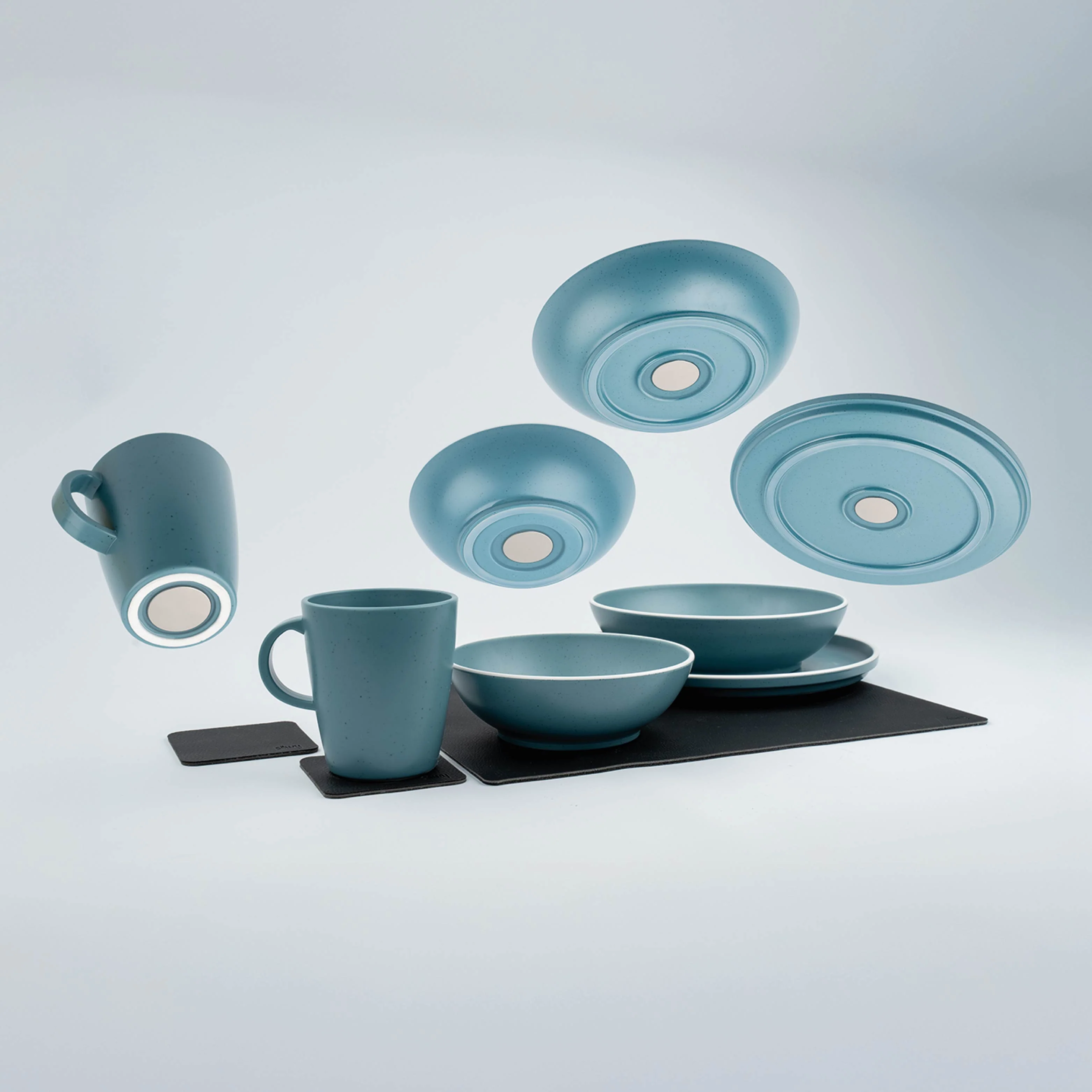 Magnet-Kunststoff-Geschirrset DOLOMIT BLUE - Image 2