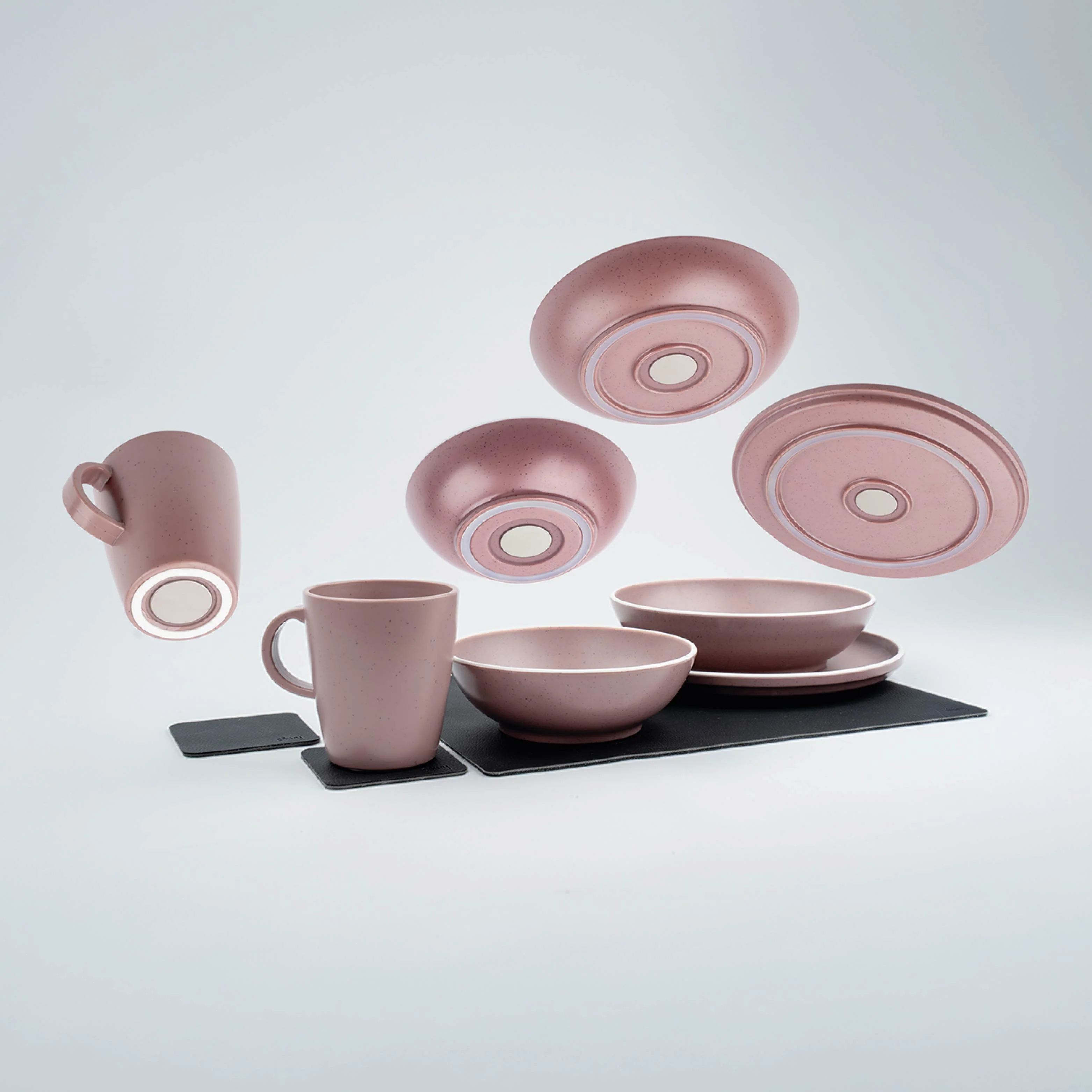 Magnet-Kunststoff-Geschirrset DOLOMIT ROSE - Image 3